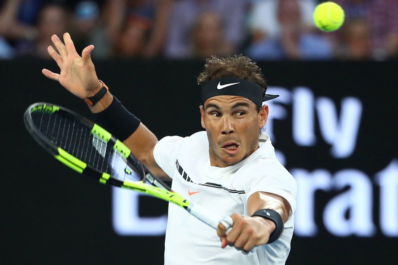 Rafael Nadal tận dụng những pha bóng bền để phá sức đối phương.
