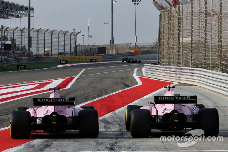 Sergio Perez và Esteban Ocon của đội Force India