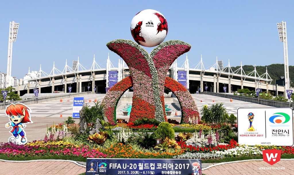 Quang cảnh sân Cheonan Baekseok Stadium trong khu phức hợp Cheonan Sport Complex. Ảnh: Quang Thịnh.