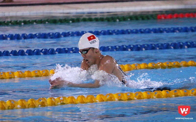 Ánh Viên trên đường bơi ở Giải VĐQG 2017. Ảnh: Quang Thịnh.