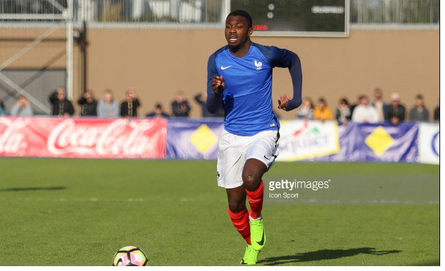 Marcus Thuram, con trai của cựu tuyển thủ Lilian Thuram - chơi ở vị trí tiền đạo tại U20 Pháp. Ảnh: Getty Images.