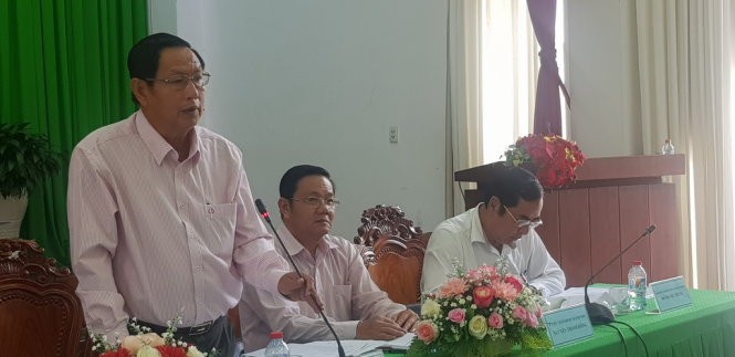 Ông Lê Văn Tâm tại cuộc họp báo của UBND TP Cần Thơ. Ảnh: Tuổi Trẻ.
