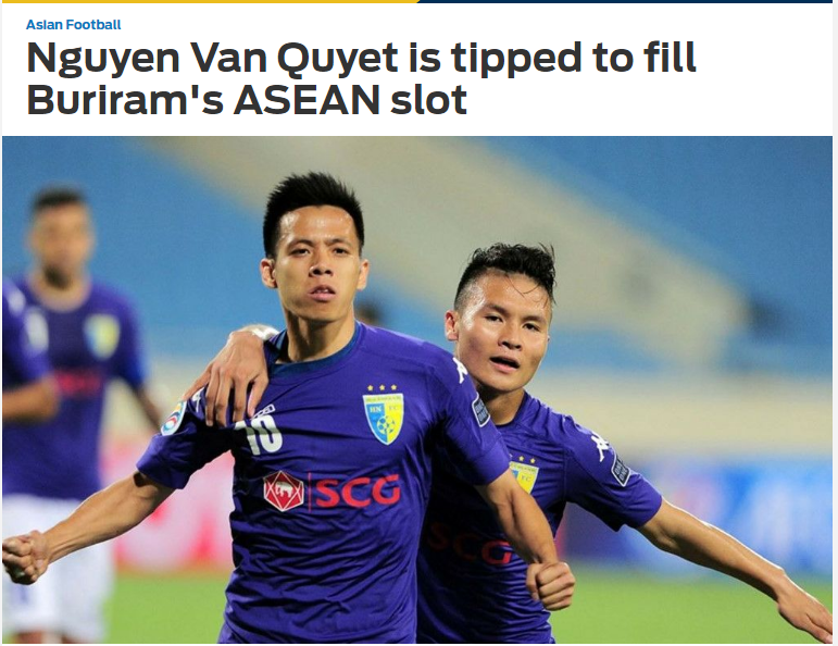 Fox Asian đưa tin Văn Quyết được nhà vô địch Thái League 2017 Buriram United đánh tiếng. Phát súng mở đường cho cầu thủ Việt Nam sang Thái Lan thi đấu. Ảnh: Internet.