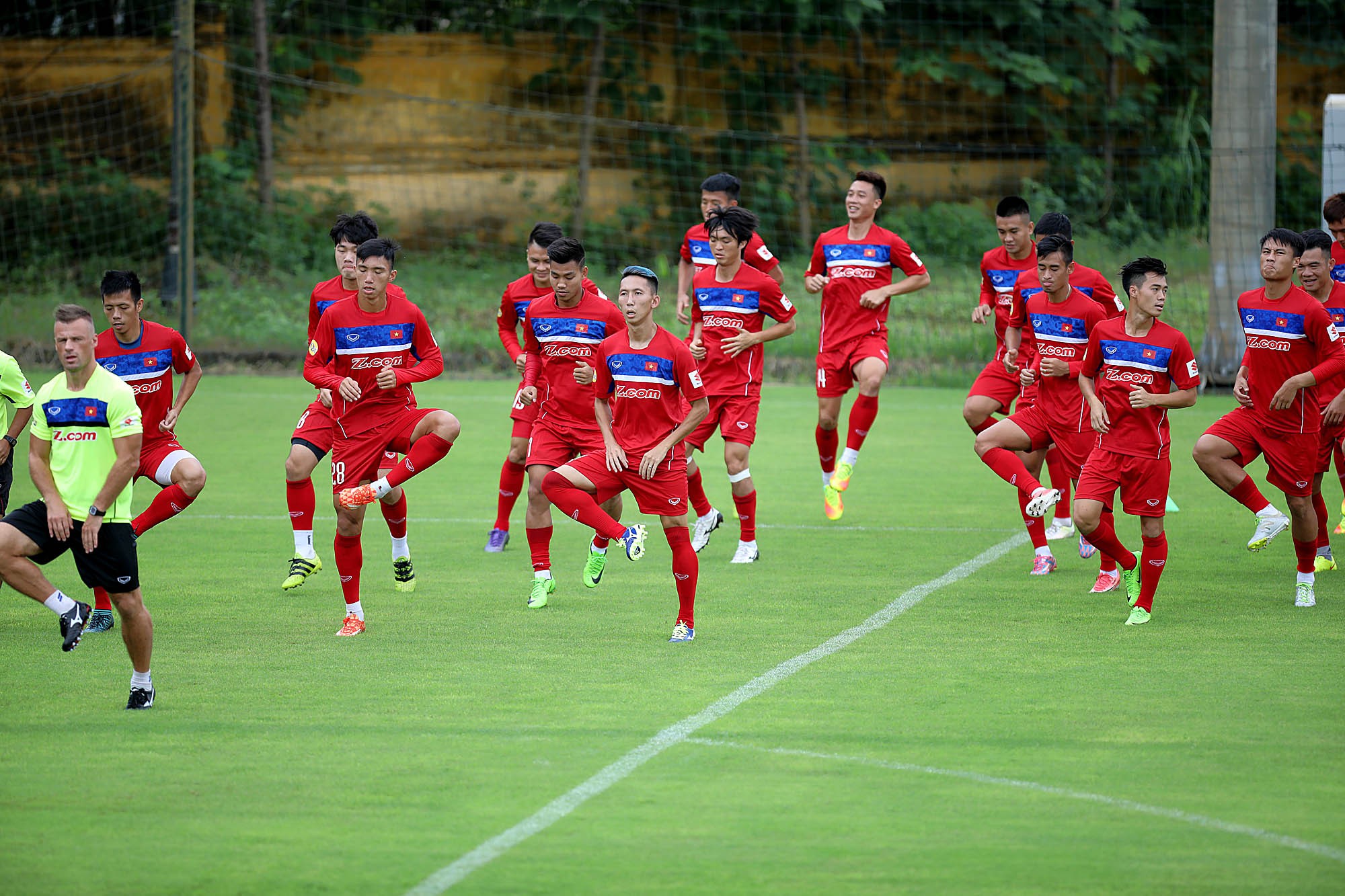 ĐTVN tích cực tập luyện để chuẩn bị cho trận đấu với Campuchia. Ảnh MH