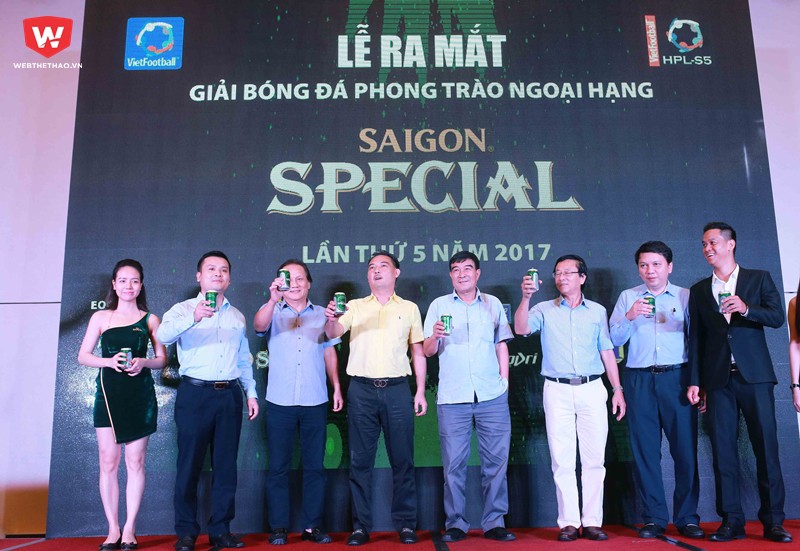 Nhiều quan chức cấp cao của BĐVN tham dự buổi lễ ra mắt Giải Ngoại hạng Cúp Bia Saigon Special lần thứ 5. Ảnh Hải Đăng