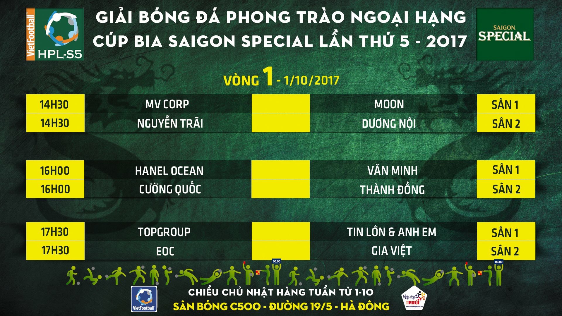 Lịch thi đấu vòng 1