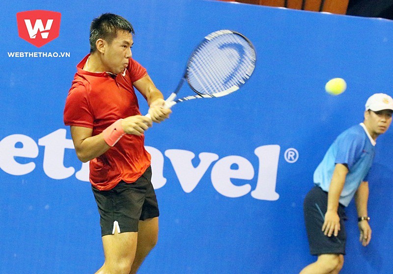 Lý Hoàng Nam là hạt giống số 1 và là ứng viên cho chức vô địch của giải các tay vợt xuất sắc Việt Nam 2017. Ảnh Văn Nhân