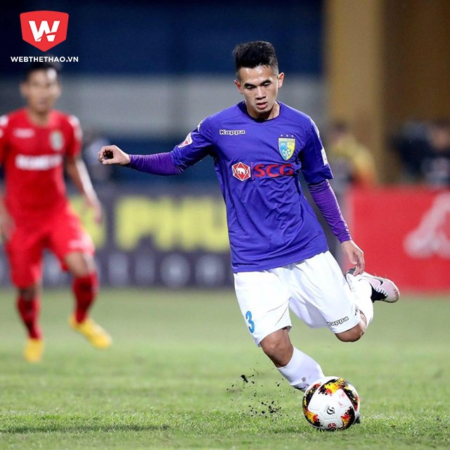 Văn Kiên được xem là mắt xích không thể thiếu trong đội hình của Hà Nội FC ở 2 mùa giải gần đây. Ảnh Hải Đăng