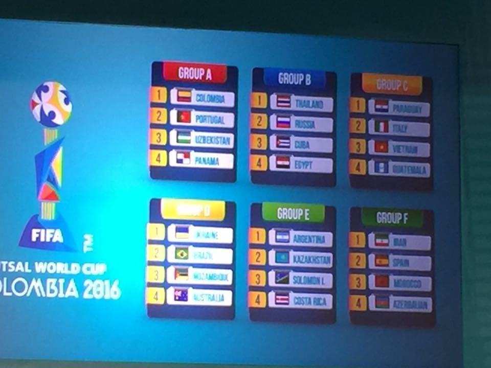 Việt Nam nằm ở bảng C VCK Futsal World Cup 2016