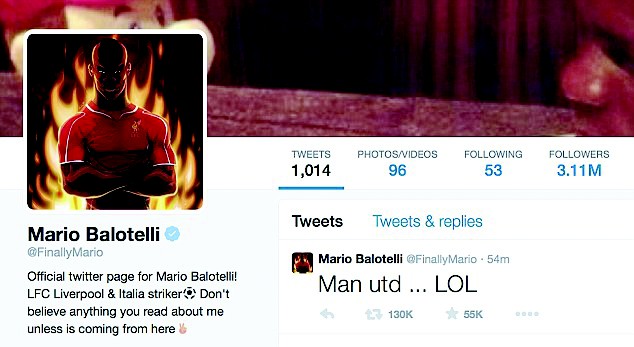 Twitter Mario Balotelli LOL