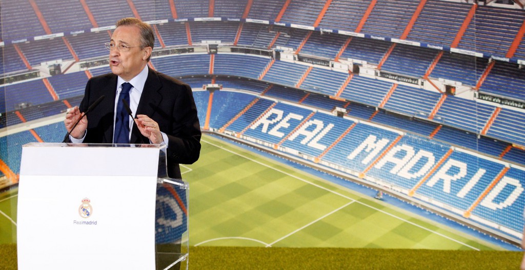 Florentino Perez during act in Madrid, Spain, Monday, Sept. 2, 2013 after