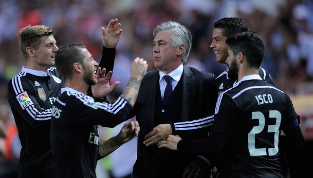 <> at Estadio Ramon Sanchez Pizjuan on May 2, 2015 in Seville, Spain.