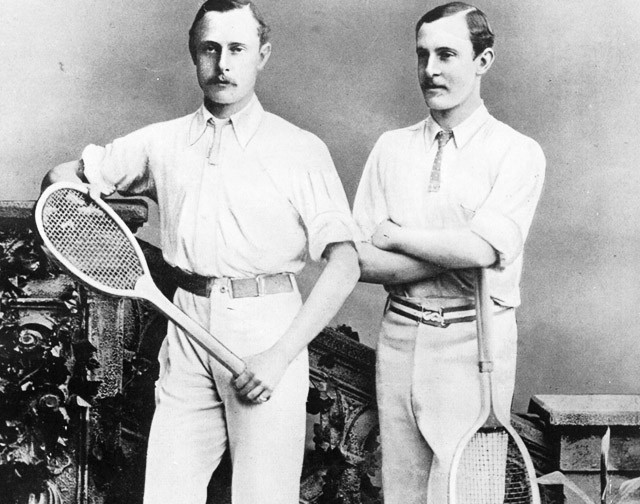 1880:  British tennis brothers William and Ernest Renshaw.  (Photo by Hulton Archive/Getty Images)