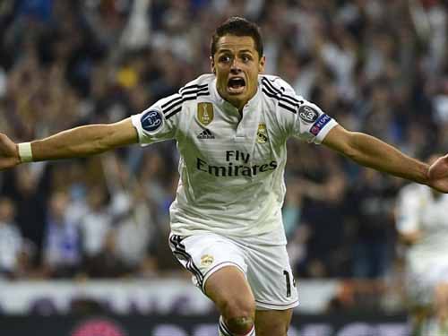 Real Madrid's Mexican forward Javier Her