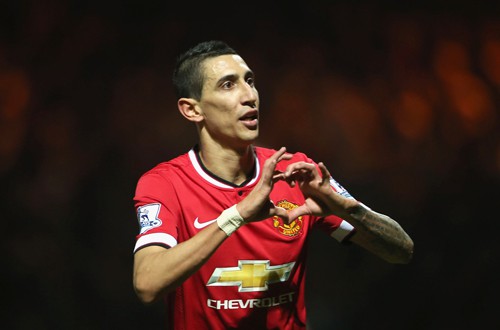 YEOVIL, ENGLAND - JANUARY 04:  Angel di Maria of Manchester United celebrates scoring their second goal during the FA Cup Third Round match between Yeovil Town and Manchester United at Huish Park on January 4, 2015 in Yeovil, England.  (Photo by Matthew Peters/Man Utd via Getty Images)