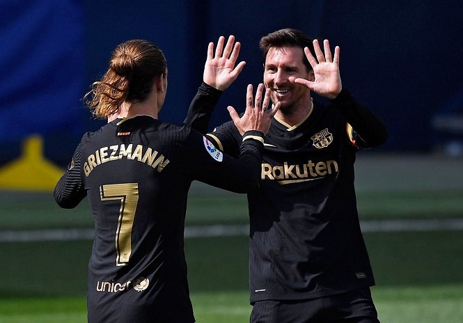 Messi truyền cảm hứng để Griezmann giúp Barca ngược dòng