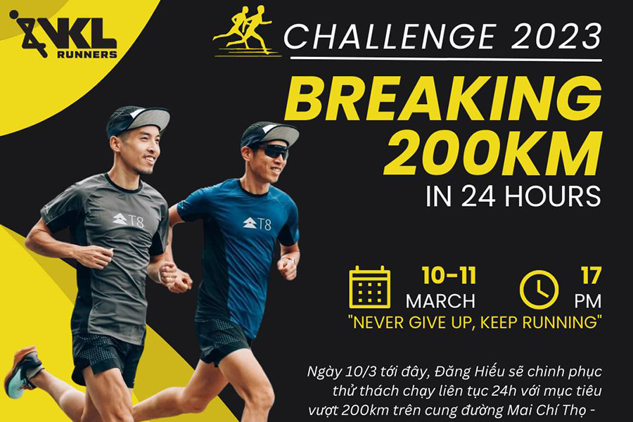 Chàng trai Việt Nam tham vọng phá mốc chạy 200km liên tục 24 giờ