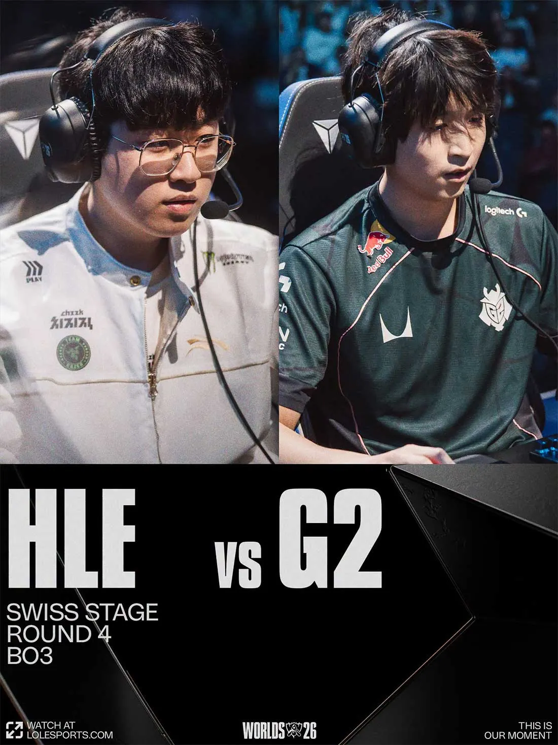 Đại chiến HLE vs G2 ở vòng 4 Swiss Stage CKTG 2026 (Ảnh: LoLEsports)
