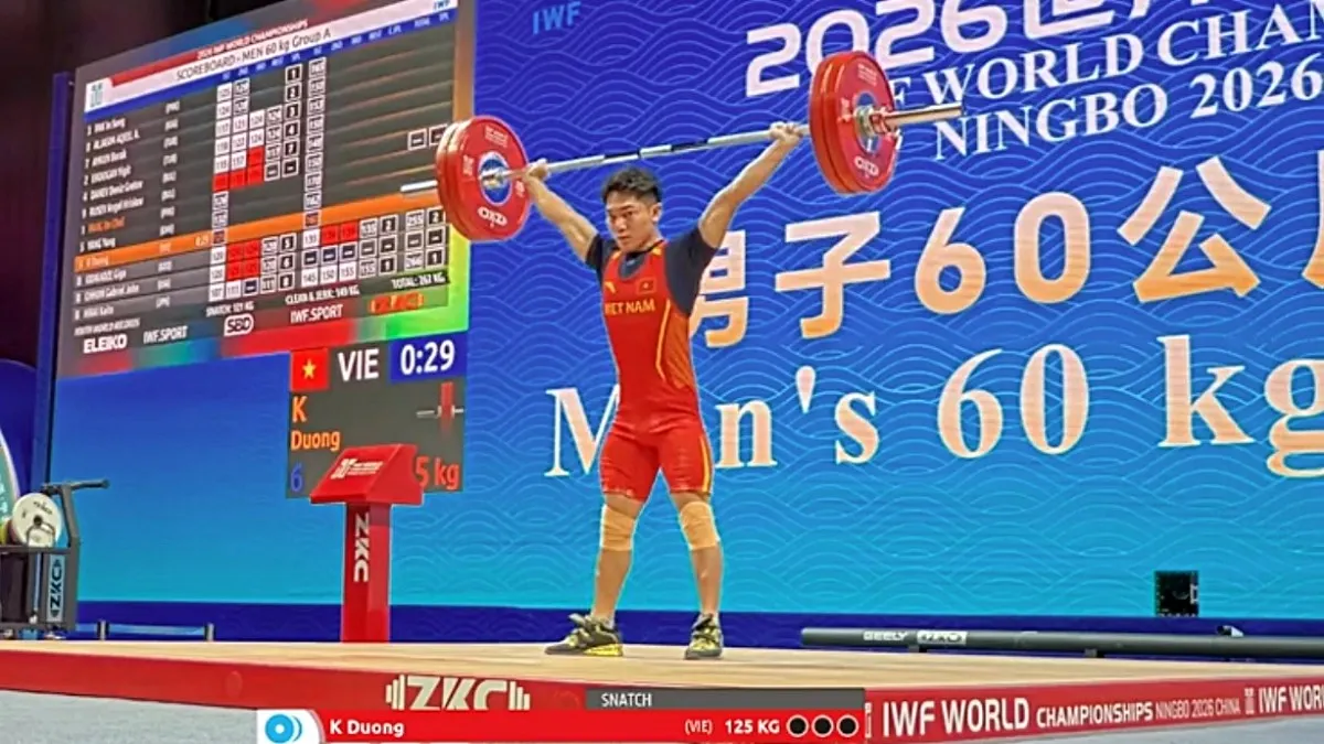 K'Dương xếp hạng 4 ở giải Vô địch cử tạ thế giới 2026
