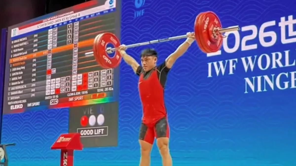 Nguyễn Thành Duy hai lần liên tiếp phá kỷ lục ở giải Vô địch cử tạ thế giới 2026